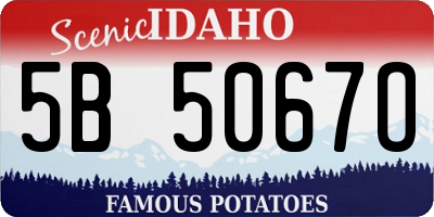 ID license plate 5B5067O