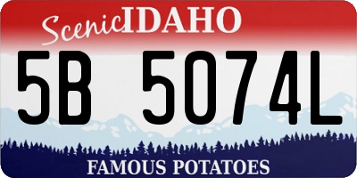 ID license plate 5B5074L