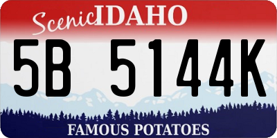 ID license plate 5B5144K