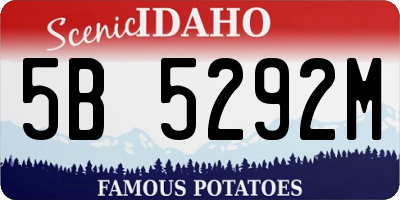 ID license plate 5B5292M