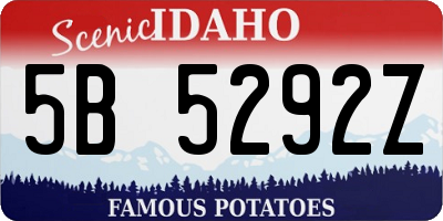 ID license plate 5B5292Z