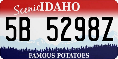 ID license plate 5B5298Z