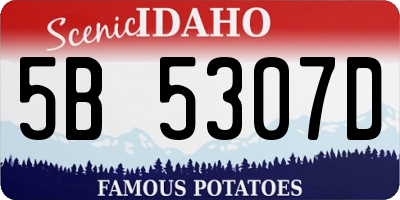 ID license plate 5B5307D