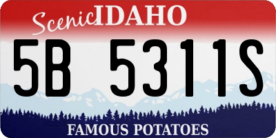 ID license plate 5B5311S