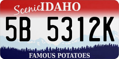 ID license plate 5B5312K