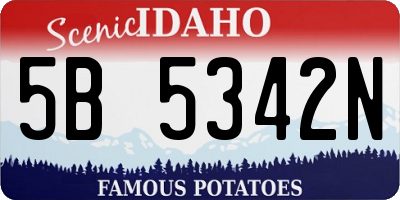 ID license plate 5B5342N