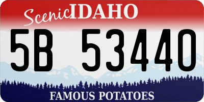ID license plate 5B5344O