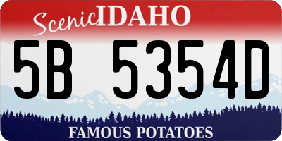 ID license plate 5B5354D