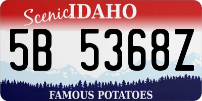ID license plate 5B5368Z