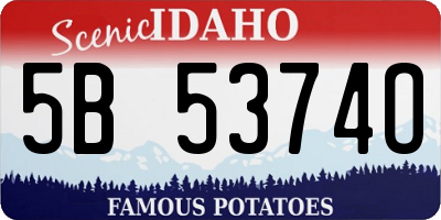 ID license plate 5B5374O
