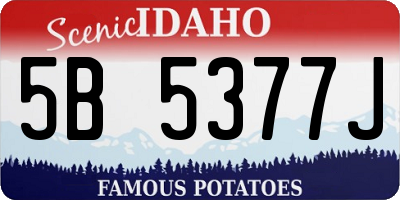 ID license plate 5B5377J
