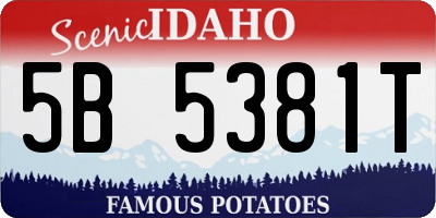 ID license plate 5B5381T