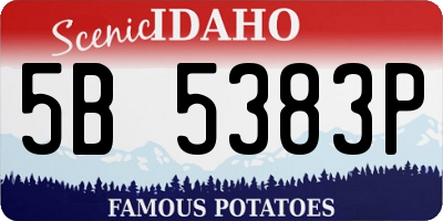 ID license plate 5B5383P
