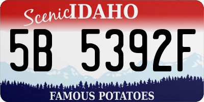 ID license plate 5B5392F