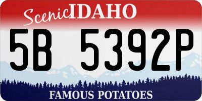 ID license plate 5B5392P