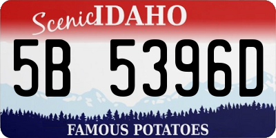 ID license plate 5B5396D