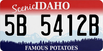 ID license plate 5B5412B