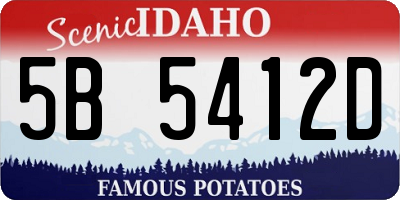 ID license plate 5B5412D