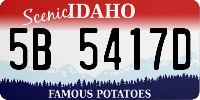 ID license plate 5B5417D
