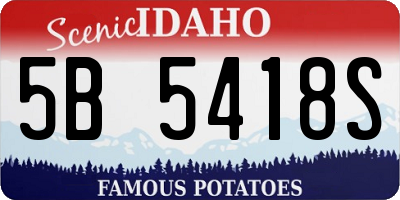 ID license plate 5B5418S