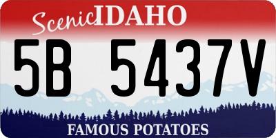 ID license plate 5B5437V