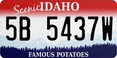 ID license plate 5B5437W