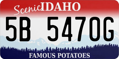 ID license plate 5B5470G