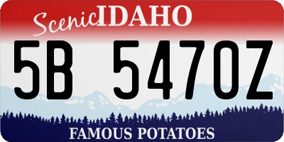 ID license plate 5B5470Z