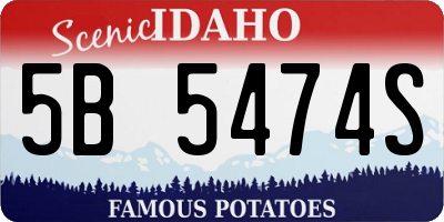 ID license plate 5B5474S