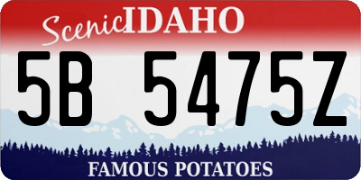 ID license plate 5B5475Z