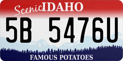 ID license plate 5B5476U