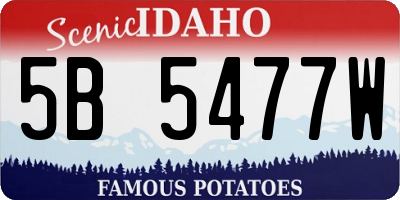 ID license plate 5B5477W
