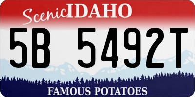 ID license plate 5B5492T