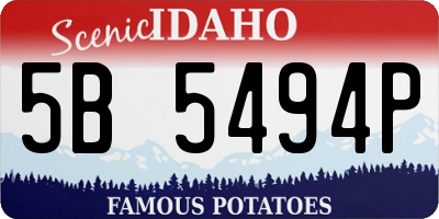 ID license plate 5B5494P