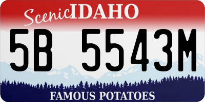 ID license plate 5B5543M