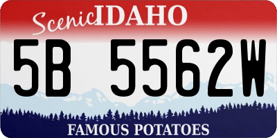 ID license plate 5B5562W
