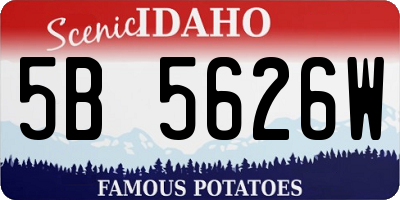 ID license plate 5B5626W