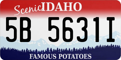 ID license plate 5B5631I