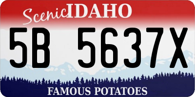 ID license plate 5B5637X