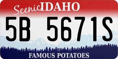 ID license plate 5B5671S