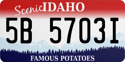 ID license plate 5B5703I