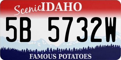 ID license plate 5B5732W