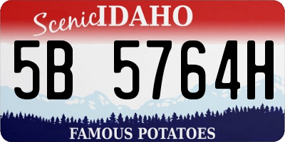 ID license plate 5B5764H
