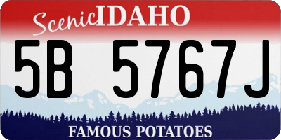 ID license plate 5B5767J