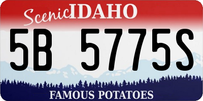 ID license plate 5B5775S