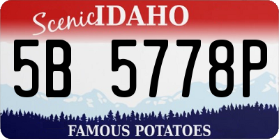 ID license plate 5B5778P