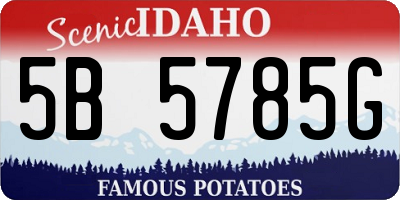 ID license plate 5B5785G