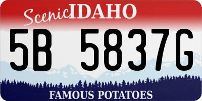 ID license plate 5B5837G