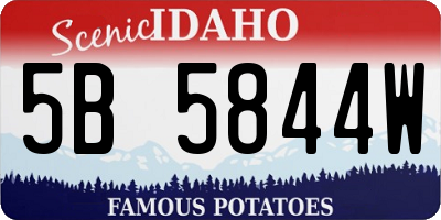 ID license plate 5B5844W