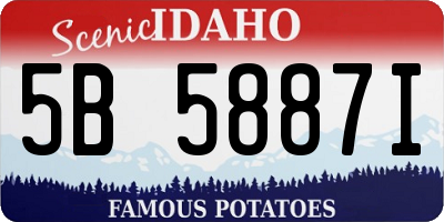 ID license plate 5B5887I